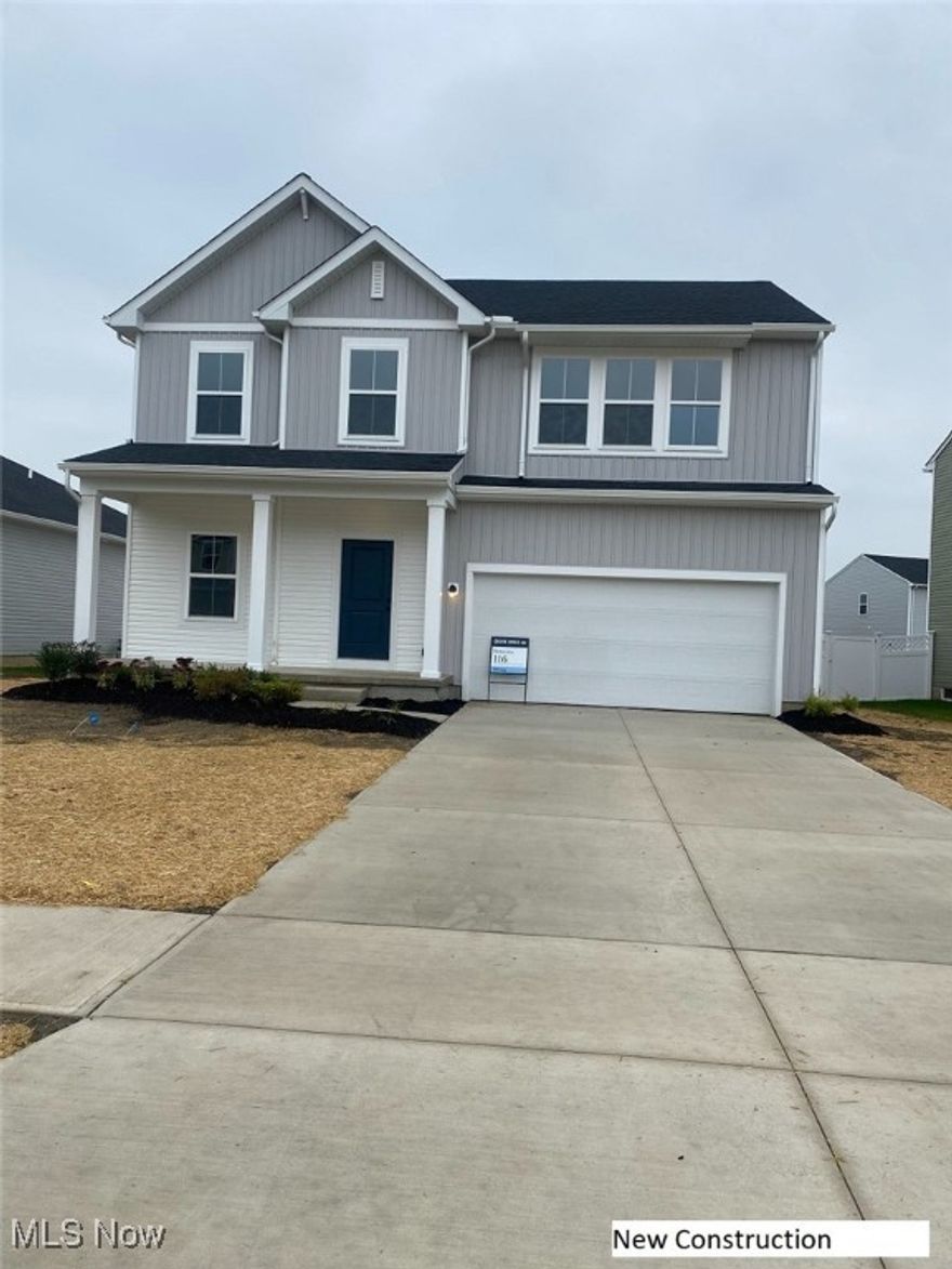 Welcome home to Harvest Meadows in Elyria! This Oleander is under construction now with an estimated completion date of October 2024. You will have plenty of space with 4 beds, 3 full baths, and an open floor plan. The exterior has gorgeous carriage-style garage doors, a covered rear deck and vertical siding. The first floor boasts a versatile flex room off the front foyer. The kitchen comes with all stainless-steel appliances, stunning quartz countertops and island with seating for casual dining, beautiful white 42” cabinetry with brushed nickel hardware, and pantry. This home features our Loft designer curated look and has Luxury Vinyl Plank flooring in bathrooms and common areas. The oversized owner’s suite has 3 closets including 2 large walk-in closets, a private spa bath with double sinks, and a walk-in shower. Enjoy the convenience of a second-floor laundry room. So much natural light from the large windows as well as recessed lighting throughout. Harvest Meadows offers affordable new construction single-family homes near Midview schools, with easy access to Lorain, Avon, and Route 20, which on the eastern side continues to Route 10/I-480. You don’t need to look any further for your dream home! Warranty included. We offer financing and special incentives. Call today before this beautiful home is sold!