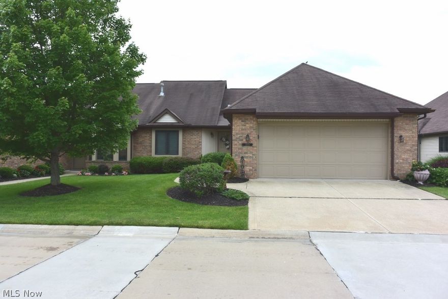 1 owner!  A true treasure!  You will love the floor plan, location and the view of the golf course!  The first floor has vaulted ceilings and floor to ceiling tile fireplace and sliding doors that leads out to deck and over looks golf course.  Kitchen has lots of cabinetry, newer back splash, counter tops, double ovens and breakfast bar.  Of the kitchen is large pantry area and closet - possible to be converted to first floor laundry.  2 beds and 2 full baths.  Lower level has a walk-out basement with family room, full bath, additional bedroom and floor to ceiling fireplace.  Handicap accessible!  Lower level finished area approx 865 sq ft.