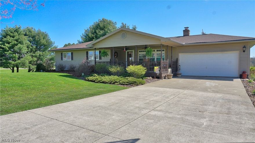 Beautiful 4 bedroom, 3 bath Ranch home on 2 acres in East Muskingum Schools. Nice large covered front porch. Large back deck that leads to the above ground pool. Beautiful kitchen with stainless appliances and large living room with cozy fireplace. Heat pump/furnace are approximately 3 years old. 2 car attached garage and storage shed. Finished walk out basement.