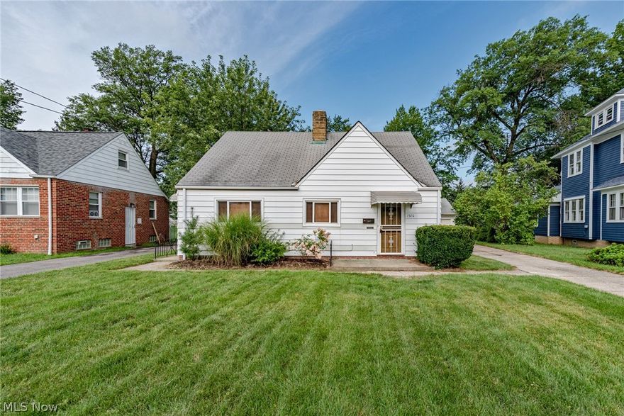 Great opportunity for your next home or investment property in Euclid! This charming cape cod provides 1488 square feet of living space with spacious bedrooms and a nice backyard. It is just waiting for your finishing touches. The front door opens to a spacious living room which features a fireplace and an adjacent dining nook. The kitchen includes plenty of cabinetry and durable ceramic floors. There are two bedrooms on the first floor and a full bathroom with a tub and a step in shower. Upstairs, you will find the third bedroom with hardwood floors, a cedar closet, and a half bathroom, plus a bonus area that is ideal for storage. Recent improvements include a newer furnace. Located just off of Euclid and Babbitt, this home is minutes from area highways, parks, and shopping. Do not miss this one!