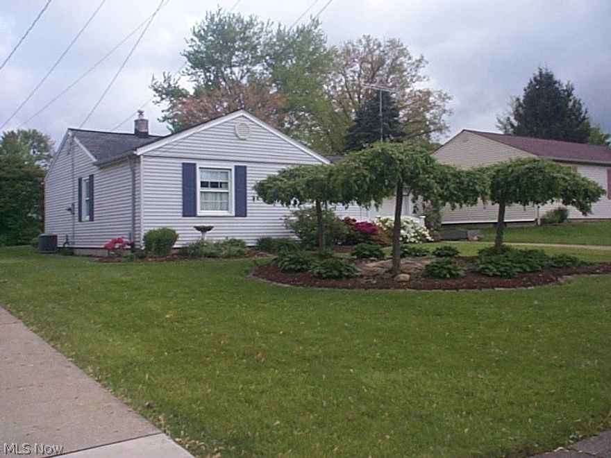 Ranch home with hard wood floors except family room, three bedrooms , living room and family room with fire place gas logs. Full basement, attached garage, patio area. Close to schools, Roof approx. 6 years old, updated windows, furnace 2010.