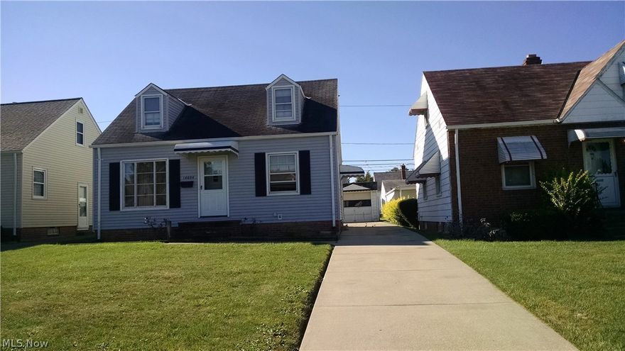 Got to see this one. Take a look at great buy its a 3 bedroom, 1 bath cape with a partially finished basement. Garage has a real nice attached covered patio. Great curb appeal on the darling cape don't drive by it, call us today and make your appointment to buy it this one is going to go supper fast.  All mechanical are up and in good working order. This is a Fannie Mae property that offers special owner occupant incentives for a short limited time.