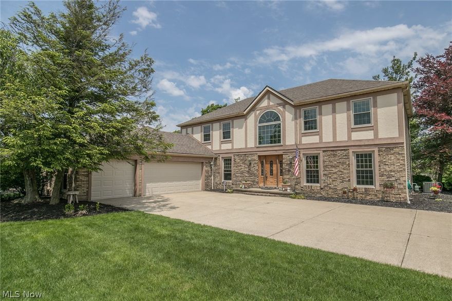 Welcome Home to this warm & inviting High Point Colonial with a 3 car garage! The elegant entry door opens to the bright 2 story foyer w/ gracious curved staircase. The formal living & dining rooms are conjoined for easy entertaining. The eat-in kitchen supplies country style oak cabinetry, granite counters, pantry, planning desk, center island, dining area & included stainless steel appliances(2012). Found off the kitchen is the family room w/ cozy stone fireplace & wet bar for your enjoyment. A private office, 1/2 bath, mud room & laundry room complete the main level. Upstairs you will find the master suite w/ vaulted ceiling, plenty of closet space & en-suite bath w/ jetted tub, double sink vanity & walk-in shower. 3 more comfortable bedrooms & 2nd full bathroom round out the upstairs. The basement offers ample storage space & is awaiting your finishing touches if so desired. Relaxing backyard w/ new tiered Trex Transcend Havana Gold deck with black aluminum rails(2018). Improvement