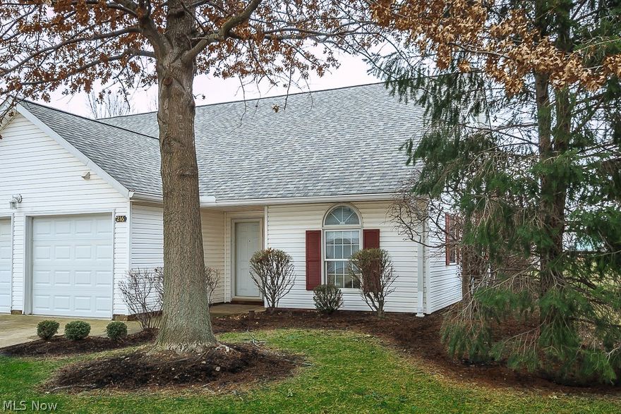 NEW PRICE!!!! Quite, compact and right by the lake!   Nice privacy in the rear and lots of trees and landscaping surround you.  2 oversized bedrooms are adjoined by a full bath with step in shower.  Vaulted ceilings and all appliances are included.  Retractable awning shades the patio.  Minutes from the lake, marina, museum, lighthouse, beaches, and clubs.  No steps easy ranch condo living awaits you!