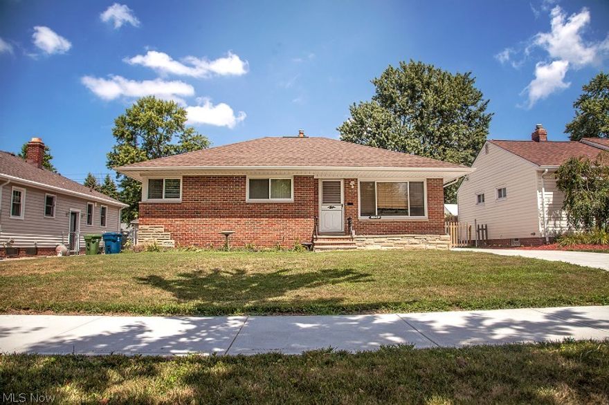 Well maintained brick Ranch w/newer eindows, roof, driveway 2016. New refrigerator, stove & dishwasher 2015. Basement w/finished rec rm, bar, & full bath w/jetted tub.