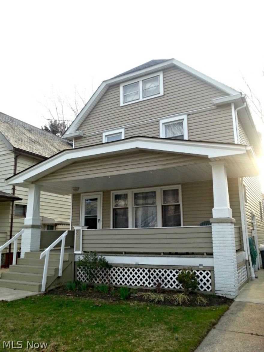 Solid Cleveland colonial conveniently located just minutes from I71, I90 & I480, great restaurants & all of your shopping needs. Enjoy your morning coffee on the charming covered front porch. Spacious finished basement w/ full bath. Updated finished attic features 2 large double closets & is a perfect 4th bedroom, private office or teen suite. The fully fenced in yard & private covered patio is a great space to entertain or simply relax. The kitchen offers all appliances, large pantry & under cabinet lighting. All of the bedrooms & kitchen feature energy saving remote fans/light dimmers. Main bathroom w/ dual vanities makes it easy to get ready in the morning! Newer roof, siding, electrical, updated fixtures & most of the home has been freshly painted. Just one block away from Halloran Park offering a pool, walking trails, ice rink, playground & much more!