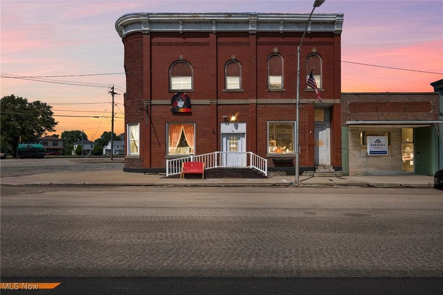 Don't miss this rare opportunity to own a piece of history! This 1903 flatiron bank building, featuring a classic vault, is an architectural gem in a charming Midwestern railroad town. But that's just the beginning! The lower level is home to Oma’s Waffle Diner, a newly opened and fully operational business serving up delicious waffles and classic breakfast favorites. Open 6 AM to Noon, the diner has already generated excitement and has strong potential for growth, with high demand for extended hours. With no competition in the area, this is the perfect opportunity for an entrepreneur or investor to step in and build on its early success. The business comes fully equipped with kitchen equipment, décor, a complete menu, a growing social media presence (Find us on Instagram: @OmasWaffleDiner), secret recipes, and a unique dining experience featuring Ohio high school gym floor tables and countertops. Located on a major highway, it benefits from steady traffic and excellent visibility. Upstairs, you'll find a beautifully restored two-bedroom apartment, offering endless possibilities. Keep it as a living space or convert it into additional dining, a chef’s suite, a rental unit, or even a B&B. The property itself has potential beyond the diner—consider adding retail, a tavern, an online food ordering facility, or even a dispensary. This restaurant has even made an appearance on a morning TV cooking show! Come in and check us out! Whether you're looking to invest in a growing diner, expand business opportunities, or transform this historic space to fit your vision, this is an unparalleled opportunity. Don’t miss your chance to own a piece of history!