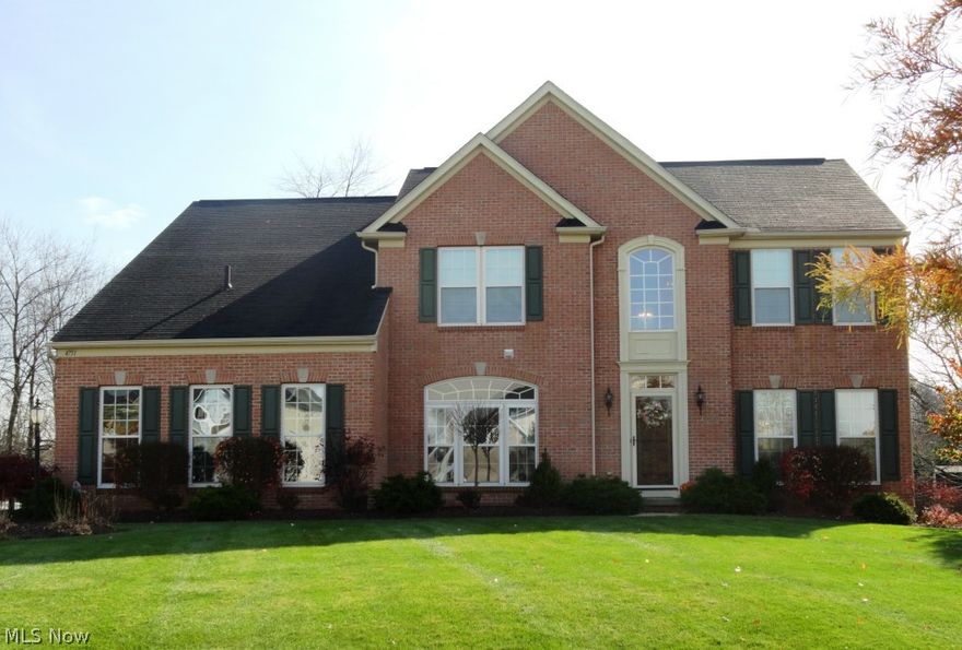 New Price!! Desirable 4 bedroom Colonial in Springbrook Reserve in Stow! Inviting and open floor plan with 2 story foyer. Elegant turned staircase. Bay windows grace the formal living and dining rooms. 9 ft ceilings, 1st floor office and mud room plumbed for laundry.  Open family room with gas fireplace off the oversized  kitchen w spacious island and maple cabinetry. Morning room with wall of windows and French doors leading to 3 tier composite deck with attached gas grill. Spacious master bedroom suite with sitting area, 2 walk-in closets, glamour bath and lighted tray ceiling. Finished rec room in lower level. Basement plumbed for full bath. Sprinkler system, security system, storage shed.  Quiet dead end street and excellent location.