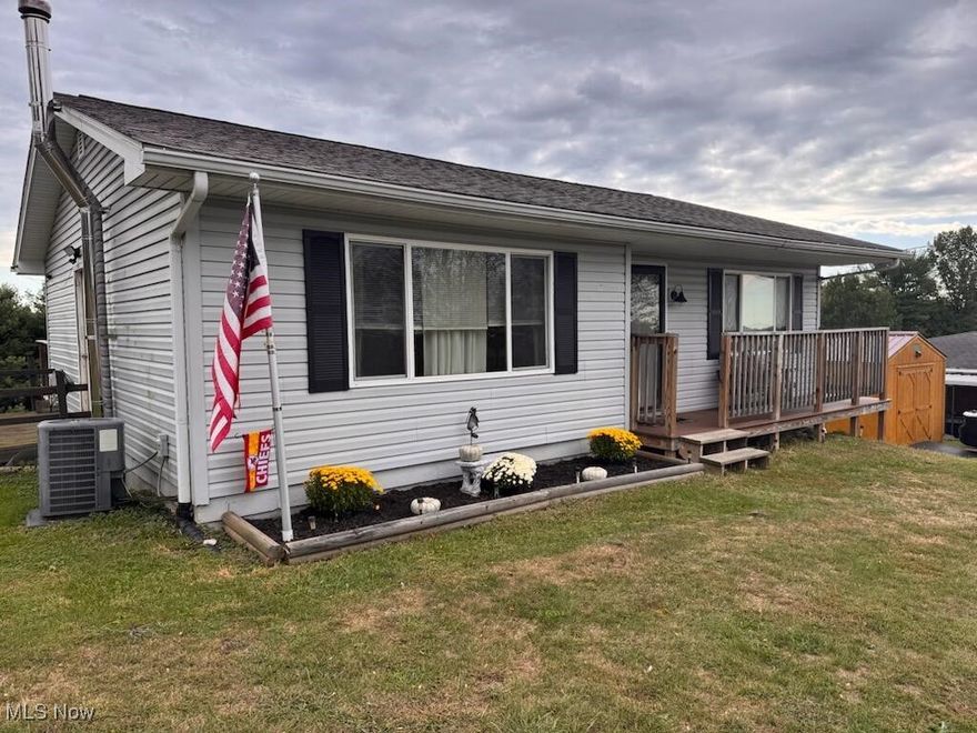 Looking for the home that is your peace and respite from the day to day?  Look no further. Whether you sit out on the front porch and enjoy the sunset and view, or the large back deck (freshly painted), enjoying the view of the hills and valleys of our wonderful area, you will enjoy the quiet and serenity of this homes location.  This home has been remodeled with easier living in mind.  This ranch home features 2 bedroooms and a full bathroom on the main living area, then go downstairs and find a large finished bedroom with access to the back yard, corrugated tin ceiling, finished bathroom and an additional finished space you can use for an office, bar, or even consider it a captured bedroom if you need a fourth bedroom. There is still plenty of room leftover in the basement that is your laundry room, separate room for the hot water tank and furnace, and another room that holds your backup heat wood burner.  Plenty of storage and closet space.  This house has everything, except you! See it before it is too late! 
Comes with 2 year home warranty! MOTIVATED SELLERS!