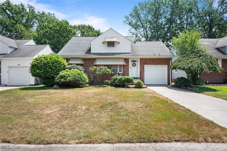 Welcome to this well-maintained bungalow-style Cape Cod that's ready for its next owner to enjoy for years to come. Offering four bedrooms, one full and one-half bath, a partially finished basement, and a two-car attached garage, this home combines comfort and practicality. A fenced-in backyard with an 18' x 14' deck and a storage shed adds to the outdoor appeal.  Step inside through the front foyer into a spacious living room. The kitchen offers convenient access to the backyard deck, attached garage, and the lower level and comes with all its appliances. The first floor includes two bedrooms and a full bath. Both the kitchen and bathrooms were updated at some point in the past. The basement features a partially finished area with laundry, a stand-up shower, and separate utility and laundry rooms with glass block windows. A sump pump and interior drainage system were installed in the southeast corner for added peace of mind. The pool table and refrigerator in the basement may stay but are not assigned any value.  The home originally had a one-car garage, later converted to accommodate two cars. The exterior point-of-sale inspection has already been completed, and the property is violation-free. The seller is offering a one-year home warranty and immediate possession.  Why rent when you can own? About 15 miles to downtown Cleveland, and 28 miles to Cleveland Hopkins International Airport.  This home presents a great opportunity for a first-time buyer, someone looking to downsize or upsize, or even an investor.