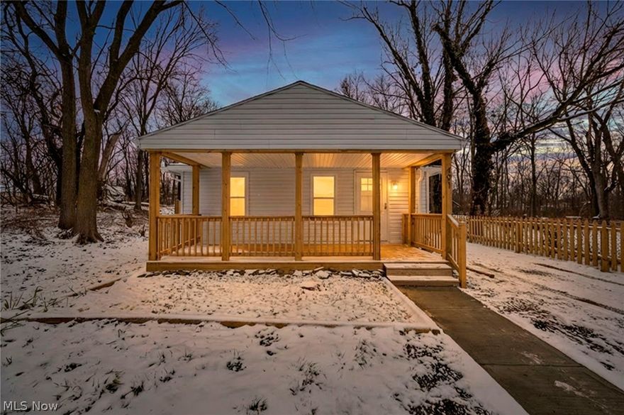 Welcome to this beautifully refreshed ranch offering comfort, style, and easy one-level living. From the moment you arrive, the inviting covered front porch sets the tone—a perfect spot to relax and unwind. Inside, you’ll find a bright, open living space featuring updated flooring, modern paint tones, recessed lighting, and a ceiling fan that adds both comfort and character.

The spacious kitchen has been thoughtfully updated with sleek gray cabinetry, coordinating countertops, stainless steel appliances, and plenty of room for dining. Just off the main living area, two comfortable bedrooms offer great natural light, updated flooring, and ceiling fans for added comfort. The fully renovated bathrooms showcases stylish tilework, a beautifully tiled tub surround with decorative accent detail, updated vanity, and contemporary fixtures.

Outside you’ll love the expansive deck overlooking the fully fenced backyard—ideal for outdoor gatherings, pets, gardening, or simply enjoying your own private outdoor space. With vinyl siding, an asphalt roof, public utilities, and convenient on-site parking, this move-in-ready home offers both functionality and charm.

Whether you’re looking for a low-maintenance primary residence or a smart addition to your portfolio, this property presents a fantastic opportunity at an attractive price point.