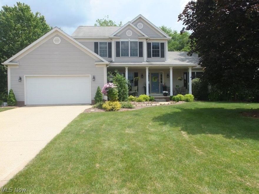 Gorgeous 3 bedroom, 2 full 2 half bath colonial with a first floor master suite and a fenced-in backyard! Open great room, dining room and kitchen. The beautiful kitchen has vaulted ceilings with skylights, stainless steel appliances, a center island with breakfast bar and a pantry. 2-story great room with a stone fireplace. First floor laundry room and half bath - very convenient. Inviting foyer with vaulted ceiling and French doors to the office. Wonderful first floor master suite with a vaulted ceiling, walk-in closet and a private full bath with a skylight and a corner tub. Upstairs, there's a loft overlooking the great room, 2 bedrooms and a full bath. Finished walkout lower level offers an updated half bath, exercise room, family room with fireplace and a workshop. 2-car attached garage, too. Enjoy the fully fenced backyard oasis with a tiered deck, patio, shed with loft storage, waterfall fountain and an above ground pool! Don't miss out!