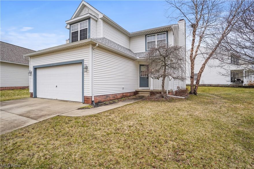 This 3-bed, 2.5-bath, 2-story home with an open floor plan is a perfect combination of modern design, functionality, and a prime location within a great neighborhood. The great room features a gas fireplace and is open to the dining room/area.  The kitchen offers good cabinet and counter space, a pantry and all appliances convey.  There's even a breakfast bar!  The slider to the back patio is a plus for grilling and relaxing this summer!  A convenient powder room completes the first floor.
The bedrooms offer nice closet space and the full bath off the primary bedroom is a nice plus.  There's another full bath and good sized closet also on the second floor.  The basement could be easily finished - washer and dryer convey with the sale.  The heated 2 car garage is attached.