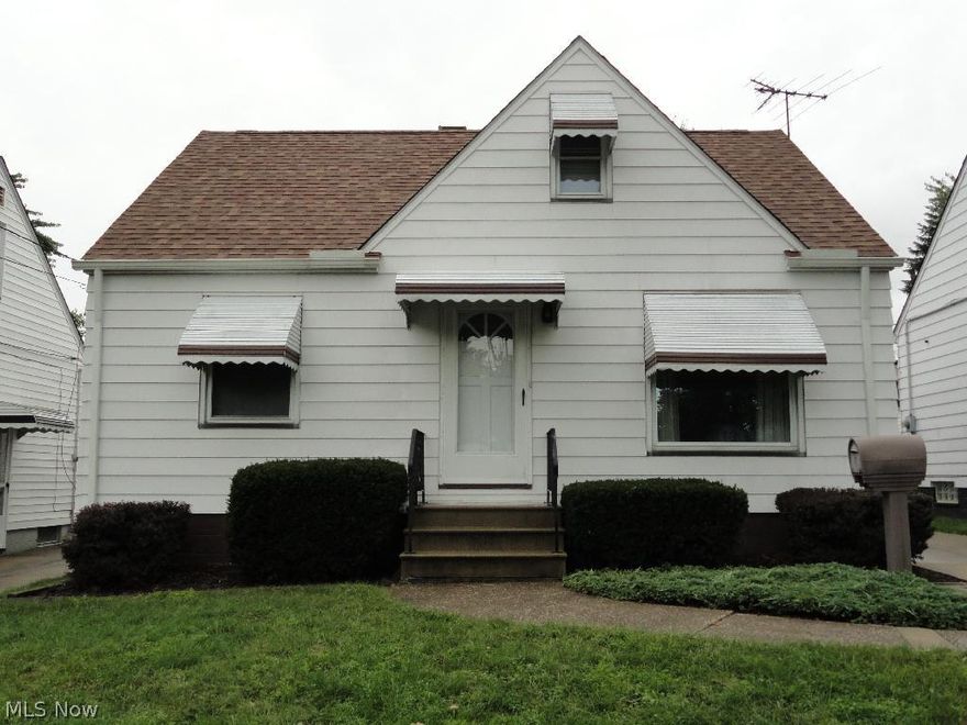 Great investment opportunity. Tenant occupied with lease in place and managed by Cleveland Property Management Group.
Super Charming Maple Hts Cape Cod. 3 bedrooms, 1 Full bath. 1213 sq ft. Living room large window. Hardwood floors. Window awnings. Newer windows. Coat closet. Cable Ready. 1st floor 2 bedrooms with closets. Ceiling fan. Full bathroom. 2nd floor: Large bedroom with carpet, lots of woodwork, large walk in closet. built in shelf's. Attic crawlspace. Kitchen with dishwasher, gas stove. Disposal. Lots of Cabinets. Dining room with ceiling fan. walk out to back yard. Covered porch. A/C. 1 car garage with remote. Finished basement with glass block windows. Laundry room, storage. Fenced in yard. Many updates in the home.