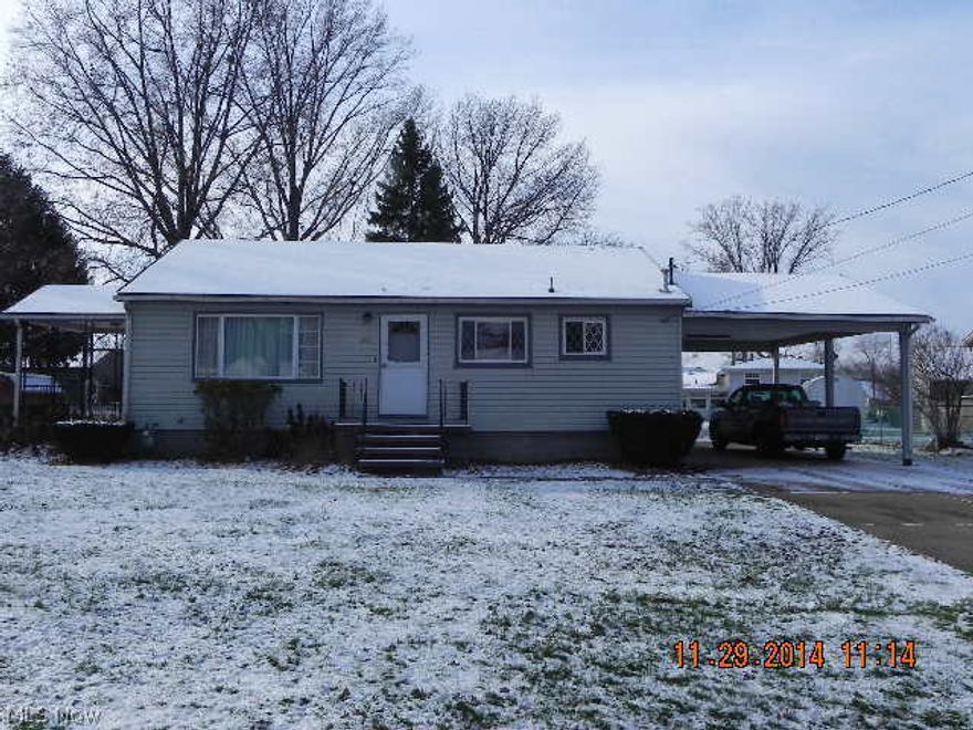 Quaint ranch in the heart of Amherst.  Perfect starter or down sizer!  Freshly painted interior!  This home has been loved by the same family for decades and is now in need of a new family.  The spacious kitchen offers a range and dishwasher that will remain.  A bright living room w/ newer carpet offers tons of natural light from the front window and the sliding glass door to the side patio.  3 bedrooms, all with original hardwood flooring and a full bathroom w/ brand new surround and plumbing complete the 1st floor.  The basement is partially finished to include a wet bar, tile floors and drop ceiling!  The unfinished side offer a shower room, laundry and plenty  of space for that workshop!  The detached 2 1/2 car garage w/ heat, 220 service and alarm are any car buff’s dream.  A carport off the house is one other added amenity!