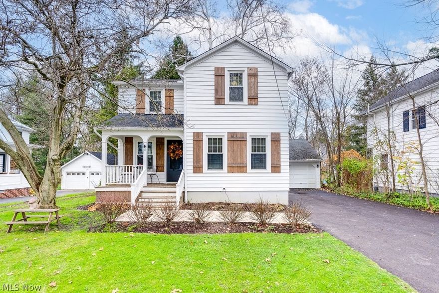 Do not miss the opportunity to make this charming house your home! This beautiful home is located in the heart of Chagrin Falls a short walk away from downtown in the award winning Chagrin Falls school district. As you step inside the refinished hardwood floors will lead you through the amazing first floor layout. The step-down family is cozy and inviting with a large bay window and fireplace. The dining room is adorned with built in bookcases and is directly off of the fully remodeled kitchen. This beautiful bright kitchen is well equipped for cooking and entertaining. Off of the mudroom find a first floor 1/2 bath. Upstairs you will find 4 bedrooms and 2 full remodeled bathrooms, a rare find in the village. Step outside into the backyard which has a lovely  paved patio and an oversized 2 car garage. Come check out your dream home.