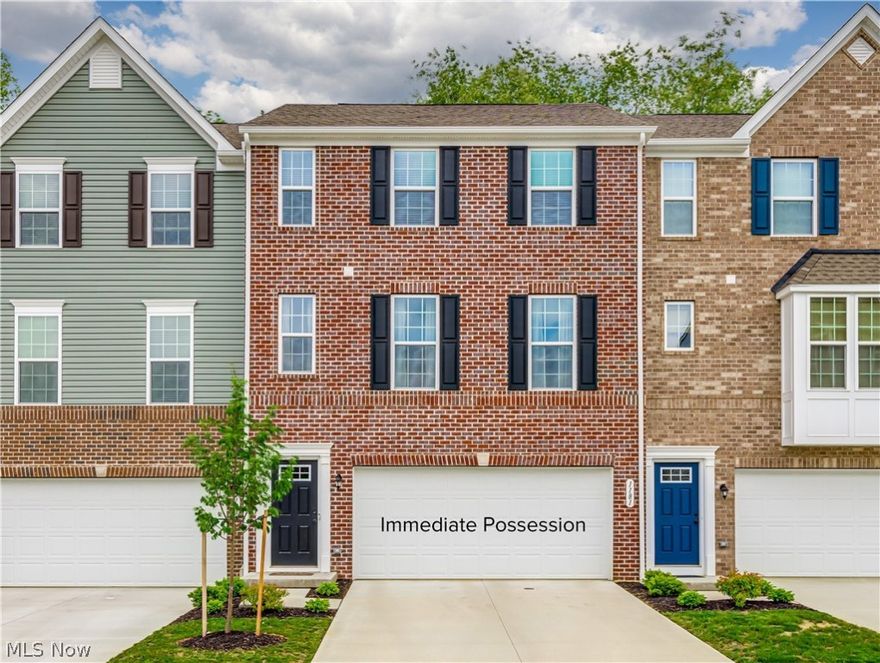 Why wait! This fabulous 1yr young Townhouse will be available for its new owners the first week of August. The Villages at Sycamore offer care-free living perfect for the busy lifestyle. The open concept features a large great room that leads to a spectacular kitchen. Boasting all stainless-steel appliances, quartz countertops, tile backsplash, and a huge island, this kitchen is certain to be any cook’s dream. An ample eating area is perfect for larger gatherings and leads to the rear deck that overlooks beautiful green space. The 3rd level includes the owner’s suite that offers a walk-in closet, ensuite bathe with double vanity and 5’shower. Two additional bedrooms, a 2nd full bath and laundry area complete the 2nd floor.  Enter the Townhouse from the attached 2 car garage to the completely roughed-in first floor that is a walk-out and can be finished to your liking. Some of the over $25,000 worth of upgrades that you will enjoy are upgraded interior design, lot upgrade, Roman Shower,