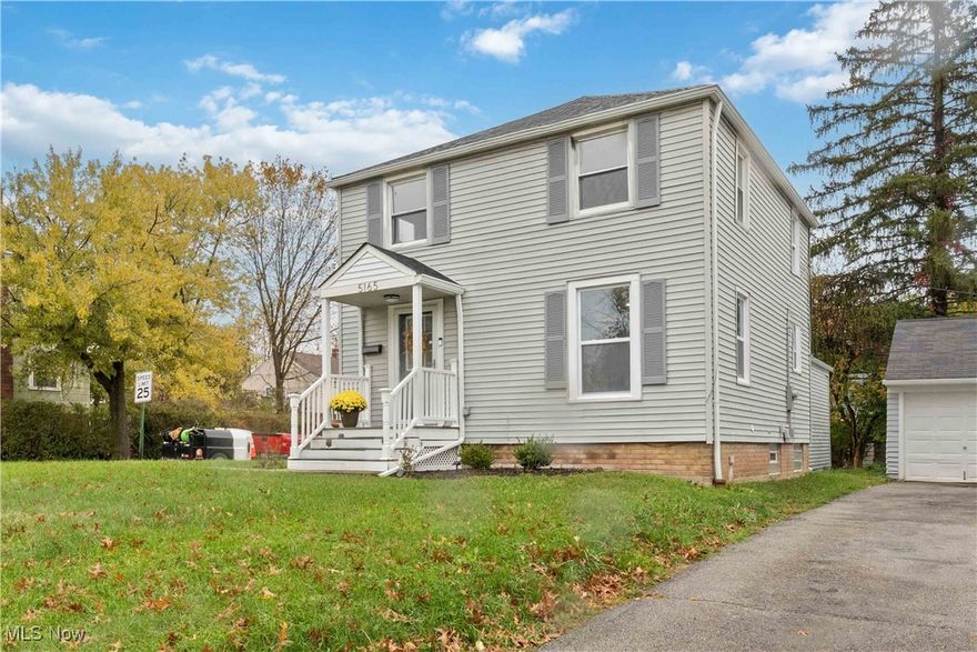 Welcome to this stunning colonial-style home, thoughtfully renovated to blend timeless charm with modern luxury. This spacious residence features three generous bedrooms, two full bathrooms, and a 1.5-car attached garage. Step inside to discover an inviting living room illuminated by a large bay window, showcasing beautiful natural hardwood floors and recessed lighting throughout, a perfect space for relaxing or entertaining. The heart of the home is a remodeled kitchen, complete with elegant butcher block countertops, a farmhouse sink, and sleek luxury vinyl plank flooring. Enjoy peace of mind with brand-new glass block windows and a hot water heater, new roof installed in 2025, new breaker box installed in 2025. The finished basement offers flexible space for a family room or home office. Sitting proudly on a spacious corner lot with "good bones," this property enjoys close proximity to the vibrant Van Aken District, Beachwood, renowned hospitals, shopping centers, and major employment hubs like Downtown Cleveland and University Circle. Commuters will appreciate quick access to Interstates I-480, I-271, and I-77, as well as Cleveland Hopkins International Airport. This is more than a house, it's a place to call home, offering comfort, style, and convenience in one of Cleveland’s most desirable locations. Don’t miss your chance to make this breathtaking property yours!