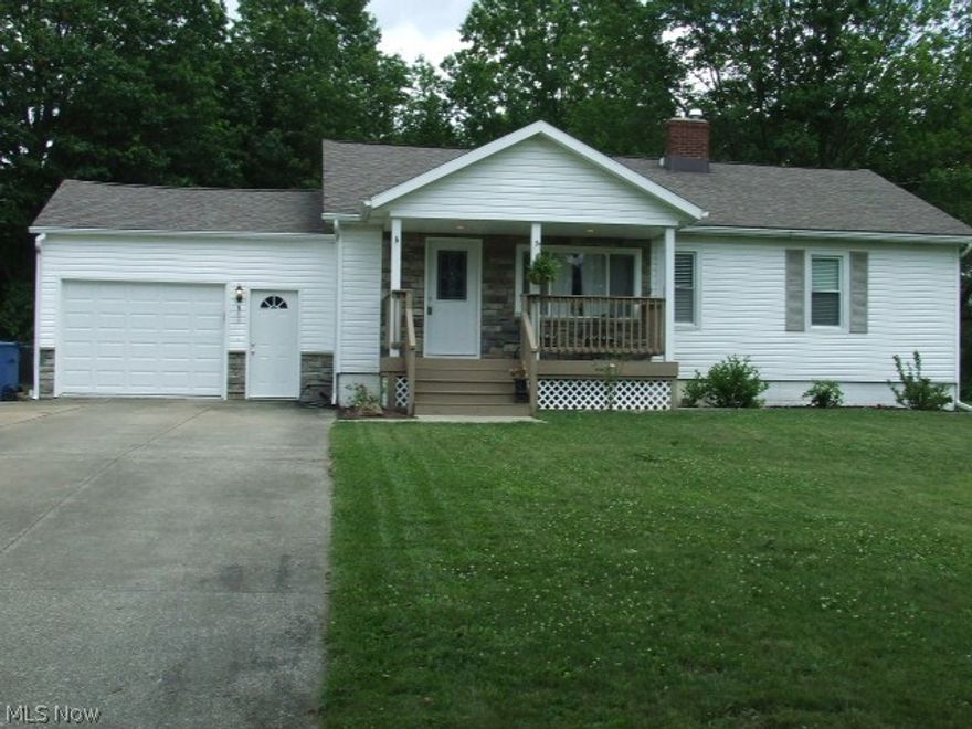 Great 3-bedroom Ranch, totally updated, includes 3 FULL baths, 1st FLOOR LAUNDRY, Bonus room, partially finished basement, attached 2-car (tandem) garage, all stainless steel kitchen appliances plus washer and dryer - all on ALMOST HALF ACRE!!!!  Kitchen has been updated with granite counters, cabinets painted white, beautiful laminate flooring which continues into the dining area and living room.  Master bedroom suite includes full bath, large closet, and stackable washer and dryer.  Basement is partially finished with 3rd full bathroom, fireplace, divided into two rooms with some drywall, one side currently used as home theater, but needs carpet and ceiling.  There is attached, 2-car tandem garage that leads to large backyard with shed and cement pad for picnic table in addition to the deck on back of house.  Driveway is long and double wide if you need additional parking.  Property has well water with 2-month old softener, city sewer.  There's even a bonus room on "second floor" tha