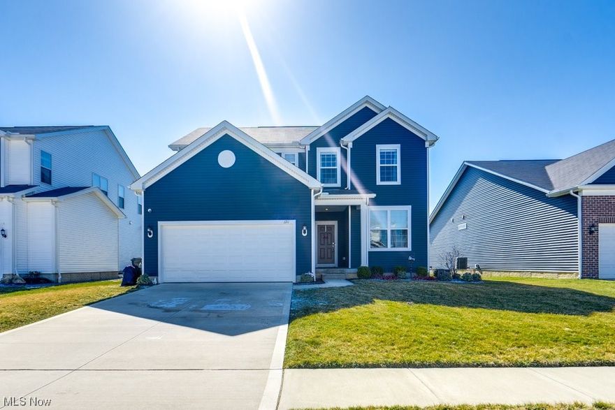 Welcome to your dream home at 1711 Cobham Lane in Wadsworth, OH! This stunning 2,592 sq ft residence, built in 2020, and located in Highland Schools, offers modern elegance and comfortable living in a picturesque setting. Step inside to discover an inviting open-concept layout on the first floor, seamlessly blending the kitchen, dining, and family room areas. Cozy up by the gas fireplace in the family room, perfect for gathering with loved ones on chilly evenings. A delightful bonus is the extra sitting room bump out, providing a serene spot to unwind while overlooking the tranquil water feature. Additionally, the first floor boasts a convenient office space, ideal for remote work or managing household affairs. Upstairs, you'll find three spacious bedrooms, including a luxurious master en suite. Pamper yourself in the master bathroom complete with a large walk-in closet, soaking tub, and double sinks. Additionally, there's another full bath conveniently located on this floor, along with a versatile loft area and second-floor laundry, making daily chores a breeze. The partially finished basement adds even more versatility to this home, featuring another full bath and an egress window for added safety and natural light. Whether you envision it as a home gym, entertainment space, or guest quarters, the options are endless. Outside, the fully fenced backyard provides privacy and security, while the covered stamped patio offers a charming space for outdoor dining, relaxation, and entertaining.
Don't miss the opportunity to make this exquisite property your own oasis. Schedule a showing today and experience the epitome of modern living in Wadsworth!