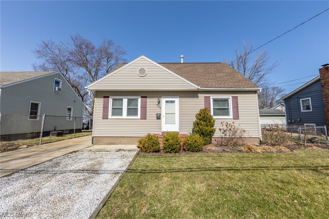 Welcome to this charming cape cod in Cuyahoga Falls! When you step inside you will see a sizable family room with lovely flooring. Off the family room is an amazing kitchen with stunning backsplash to accent the countertops and cabinets. The dining area has an incredible light fixture! Two nicely sized rooms on the main floor and a larger bedroom upstairs that could make a perfect oasis for a master bedroom. A big basement that is open to make your own rec room area. A large covered deck to overlook your fenced in backyard with a fire pit! This home also is a great location and close to many of the restaurants and shops in Cuyahoga Falls!