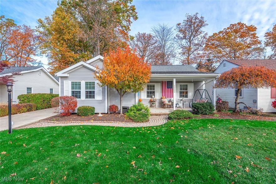 Wonderful Ranch style home in a desired central Bay Village location is certain to impress. Convenient one floor living at it's best in this 3 bedroom, 2 full bath home.  Open floor plan compliments today's lifestyle of being together.  Warm living room with hardwood floors opens to kitchen and dining area.  Kitchen offers lots of counter and cabinet space.  Private primary bedroom includes 2 closets, window seat with built in bookshelves, sliding glass door out to deck and full bathroom.  Third bedroom could also work as family room as it also includes sliding door out to deck.  2.5 car garage and concrete driveway 2006.  Furnace 2017.  Most replacement windows and loads of natural light throughout the home.  Shed 2008.  Newer refrigerator 2021.  Newer LTV kitchen floor 2023.  The front porch, back deck and beautiful yard all offer the perfect places to enjoy the outdoors.  Close to schools, shopping, parks and recreation.  You've found it... call agent today.