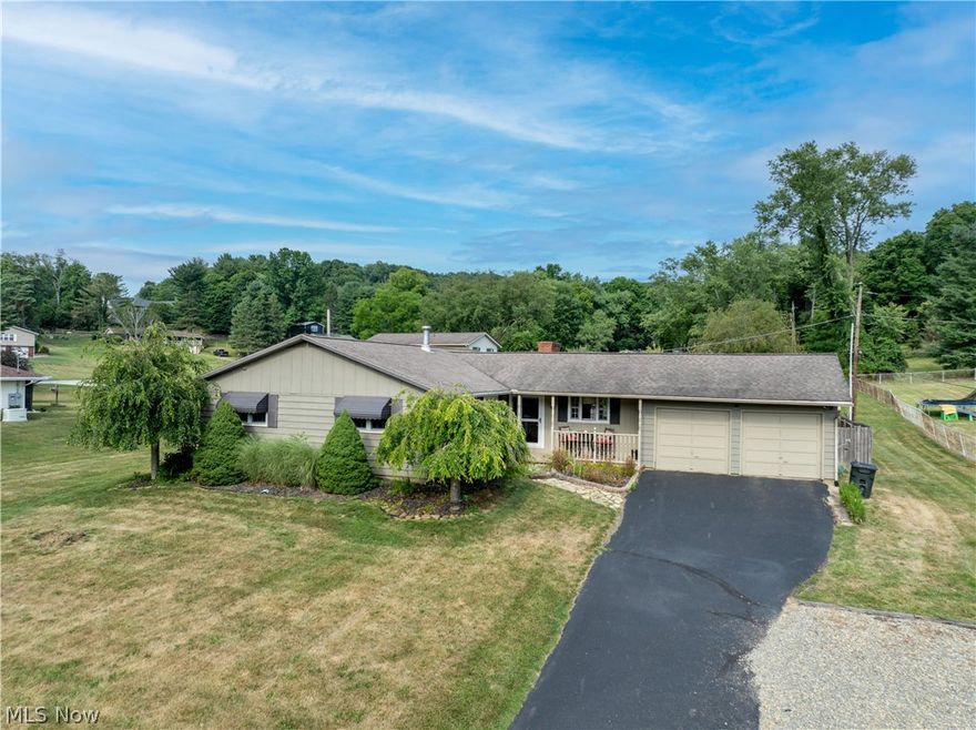 IMPRESSIVE 3 bedroom 2 full bath ranch home in an excellent location.  This home offers a peaceful setting, yet close to town.  Entering from the front door leads you to a spacious kitchen with cathedral ceilings and a stone fireplace.  The large living room area features an additional stone fireplace and French doors leading out to the back deck overlooking a nicely fenced in yard.  The master bedroom located on the main floor includes a recently remodeled full master bath.  Also on the main floor you will find 2 additional spacious bedrooms and an additional full bath.  The lower level offers a generous amount of space to be easily finished for more living area.
This home has newer vinyl replacement windows and updated electric.  2 car attached garage and a storage shed for additional space.   All kitchen appliances are included in the sale.  Generac Generator also included! Immediate possession.