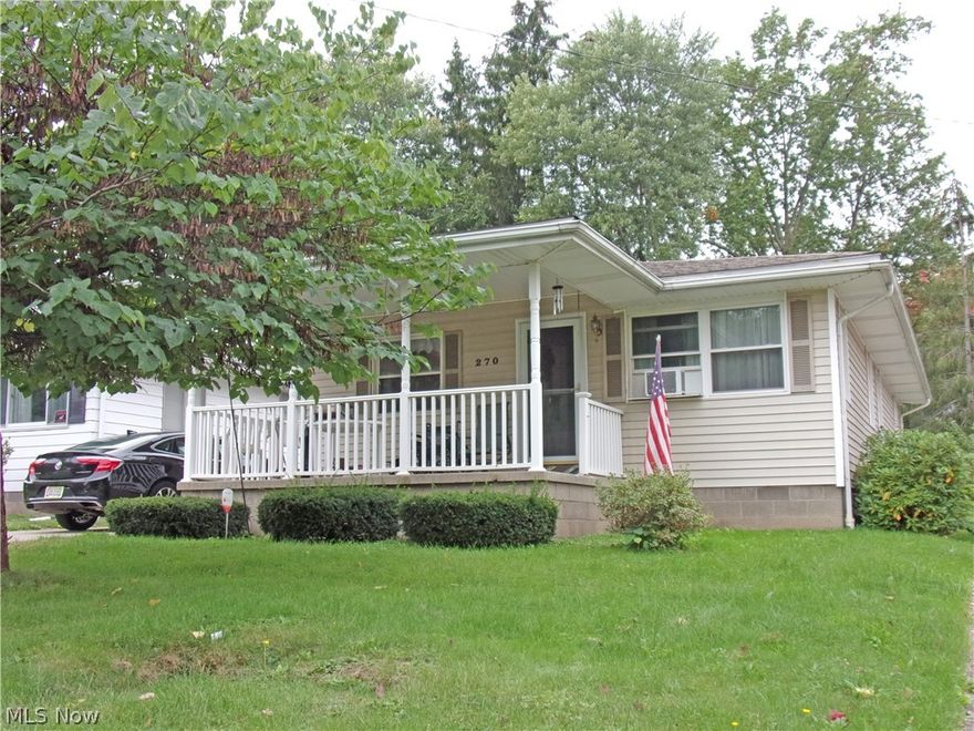 Convenient updated vinyl sided ranch style home has been well cared for.  Spacious living room features hardwood floors and this home also has a large eat-in kitchen. Bedrooms and hallways also feature hardwood floors.  Bedrooms all have double closets and ceiling fans.  Updated roof and the newer vinyl Andersen windows tilt in for easy cleaning.  The full basement features a fourth bedroom and half bath and glass block windows.  Large unfinished area is ready for you to create a spacious rec room or man cave.  Plus plenty of room for storage.  Waterproofed basement.  There is a 2 car detached garage with opener and additional paved area for turn around or patio.  Lovely front porch for relaxing can be a great space to have morning coffee or grilling.