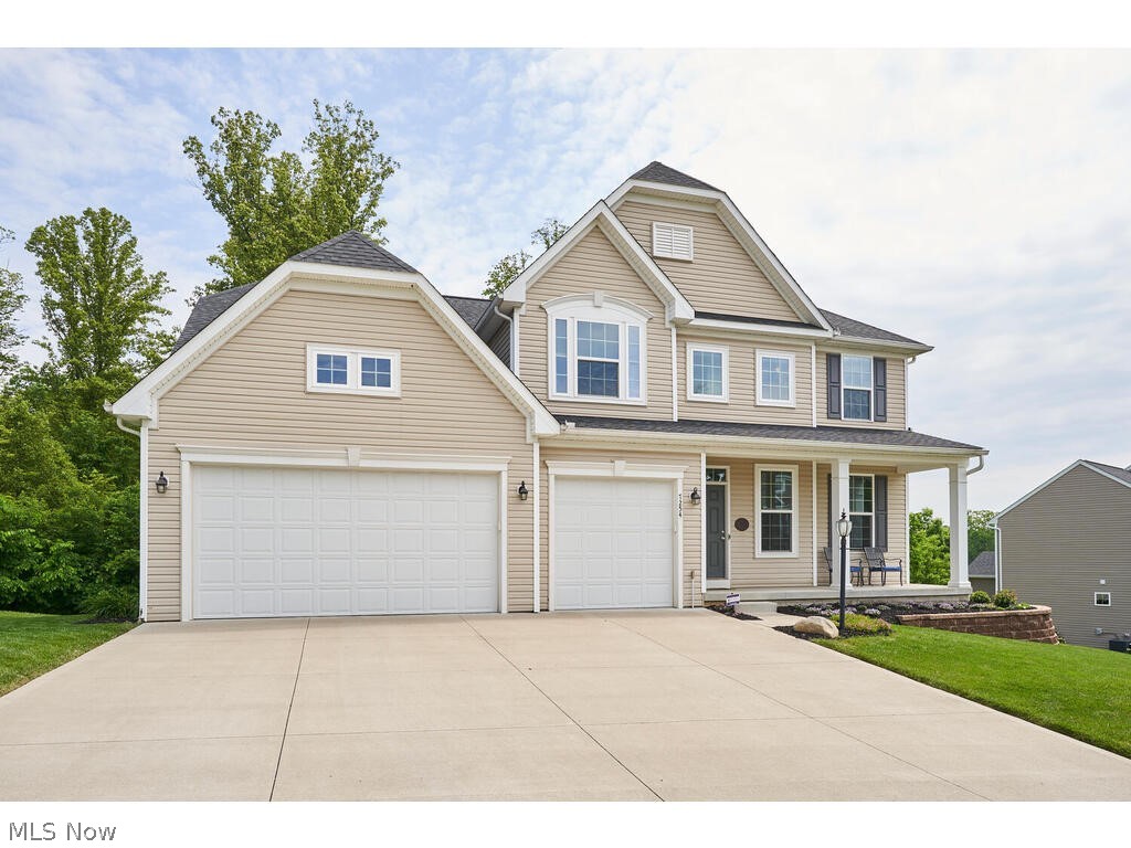 Beautiful Jackson Township 4-bedrooms, 2.5 bath home located in Emerald Estates! This property sits close to the top of the neighborhood allowing for beautiful views and the perfect amount of privacy. As you enter you can feel the abundance of natural light radiating through the custom window treatments. First floor features a formal living/dining room which leads to an open concept kitchen and family room. The kitchen features an enormous 8-foot granite island, an eat in kitchen, and beautiful cabinets perfect for entertaining family/friends. Rounding out the first floor is an office space for all your work from home needs, a half bath, and a heated garage for those cold winter days ahead. Upstairs features 4-bedrooms including a master fit for a king. Enjoy the rest of your summer out in the backyard. The back deck comes right off the kitchen and leads down to a covered patio and fire pit that is also accessible from the walk out basement. Sellers have completely upgraded the HVAC in