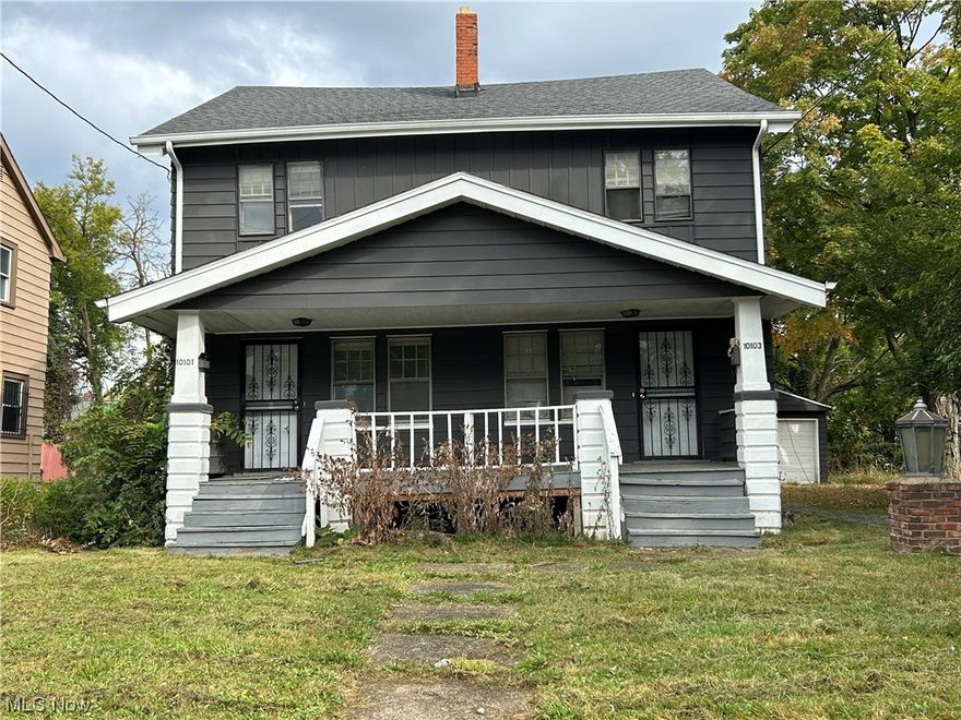 Needs some TLC, room for improvements. Large backyard with 2 car garage. Each unit has 3 bedrooms! No furnaces or hot water tanks. AS-IS, seller to make no repairs. Please do your due diligence prior to writing an offer. Inspections for buyers knowledge only, agents please see brokers remarks. Buyers/Investors you will need to contact a buyers agent, no exceptions.