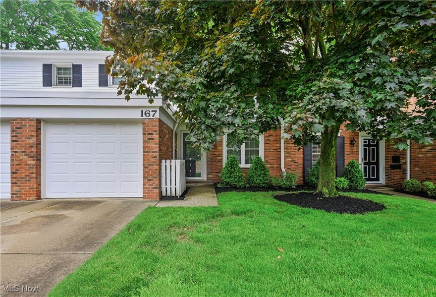 Check out this beautiful 3 bed, 1.5 bath townhome with fresh paint, newer flooring, and new carpet throughout the entire suite in the heart of Mayfield Heights! As you walk in, the large family room opens to an eat-in dining area with glass sliders that leads to your back patio with partial privacy fence & peaceful greenspace. The kitchen, laundry. and half bath & 1 car attached garage finish the 1st floor. Upstairs you will find three large bedrooms.  Closets are a definite plus- Wait to you see the amount of storage in this home. The primary suite has a beautiful accent wall, large walk-in closet that has private access to the full bath! This home is certainly full of plenty of closet space and cool finishes. Close to so much! Heinen's, Eastgate, Golden Gate, 271Hwy.