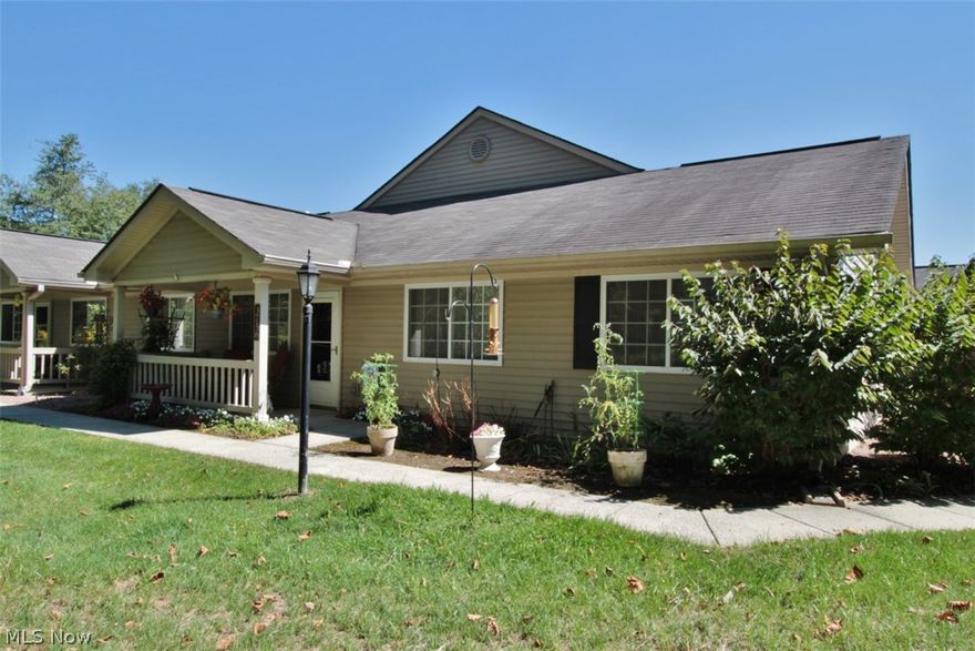 This is a corner condo that looks into the woods. In town but you feel like you are in the country. Original owner is moving to live with daughter. Living room, Eat in kitchen, two bedrooms and one full bath make up the unit. There is an attached one car garage with extra storage.