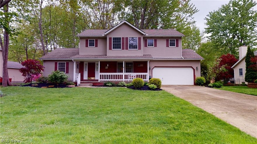 Beautifully maintained-one owner Mentor Colonial with so much to offer! This sprawling Colonial is located on a cul de sac street. There is a relaxing front porch and large composite material deck off the kitchen for outdoor entertaining. Upon entering the home, you will notice the wide foyer with newer wood style ceramic tile and an oak staircase that leads to the upper level. The vaulted Great room has a gas fireplace that is open to the the spacious eat-in kitchen with a nice size eating area. The kitchen has lots of cabinet and counter space and a pantry for extra storage. There is also a formal dining room with newer carpeting, an updated half bath and first floor laundry with sink. The basement is partially finished along with having ample room for storage along with a crawl space! The upper level has newer carpeting, nice size bedrooms, and an updated full bath! The master bedroom also has new carpeting, private updated bathroom and walk-in closet. Don't wait to view this amazin