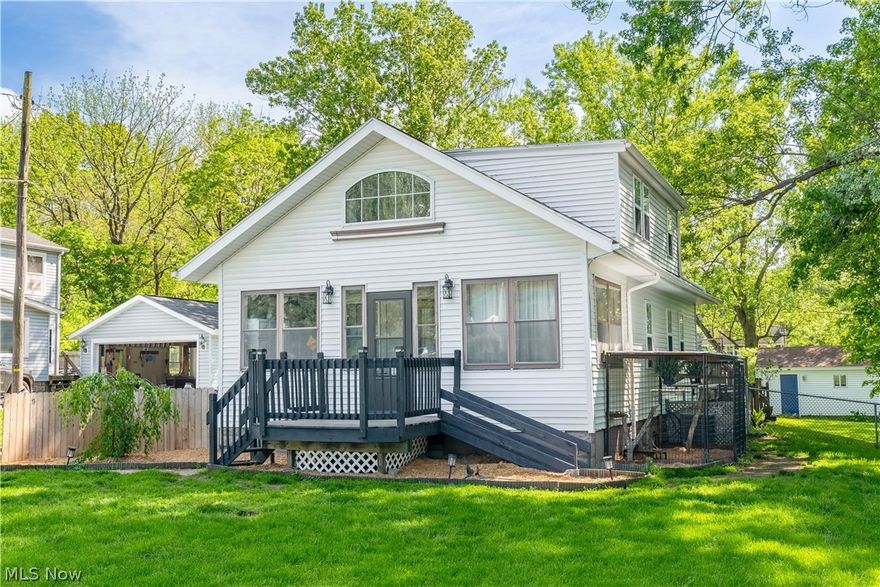 Walking distance to Tallmadge Circle (Circle Fest access), Coffee shops, and Restaurants.  Adorable cape cod that was passed down through the family until now.  Open floor plan. Loft bedroom with second floor living space and other bedroom.  Main floor bedroom and bathroom.  Many updates with recent owner.  New Furnace 2026. New AC 2024. water tank 2025. shared driveway.  fenced front yard.  large unattached 2.5 car garage with 220v wired (mechanics garage).  All appliances stay EXCEPT for washer and dryer. Owner giving $10k credit to make it your own.