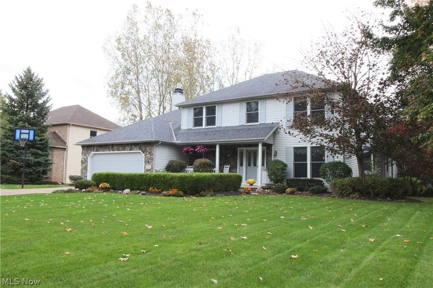 One Owner- 1st Floor fully handicap accessible In-Law Suite with separate access full bath accommodation including doorways for easy access and comfort! The Vaulted In-Law Suite addition added one year after original build. One Owner home in Avon with 5 bedrooms 3.5 full baths located on a quire treed lot. Tons of storage and closets throughout home including two pull down stairs for added upper storage. New tile flooring installed through out all hard surface areas. Large light windows with custom Hunter Douglas treatments and lots of wood trim from custom builder C J Tom Bldrs.. Open eat in kitchen flows into the large family room with gas start wood burning fireplace. Sliding doors lead to the stamped patio overlooking private backyard. Formal living & dining rooms complete the first floor. Upstairs, 3 large bedrooms with ceiling fans, full bath and Master bedroom and bath with large walk-in closet, jetted tub and stand up shower. A sprinkler system and a full one year home warranty