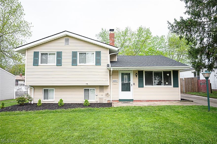 Nice split in a beautiful Bedford Heights subdivision! Close to freeway access, parks, and shopping, this 3/4 bedroom home features a two car attached garage, updated kitchen and vaulted living room. Lower level could be used as a master suite with walk-in closet and full bath, or a family/recreation room. Three bedrooms up with nice closet space and second full bath. Many other recent updates include windows, roof, electrical, fixtures, flooring & more! Huge backyard to play or entertain. Just move right in!