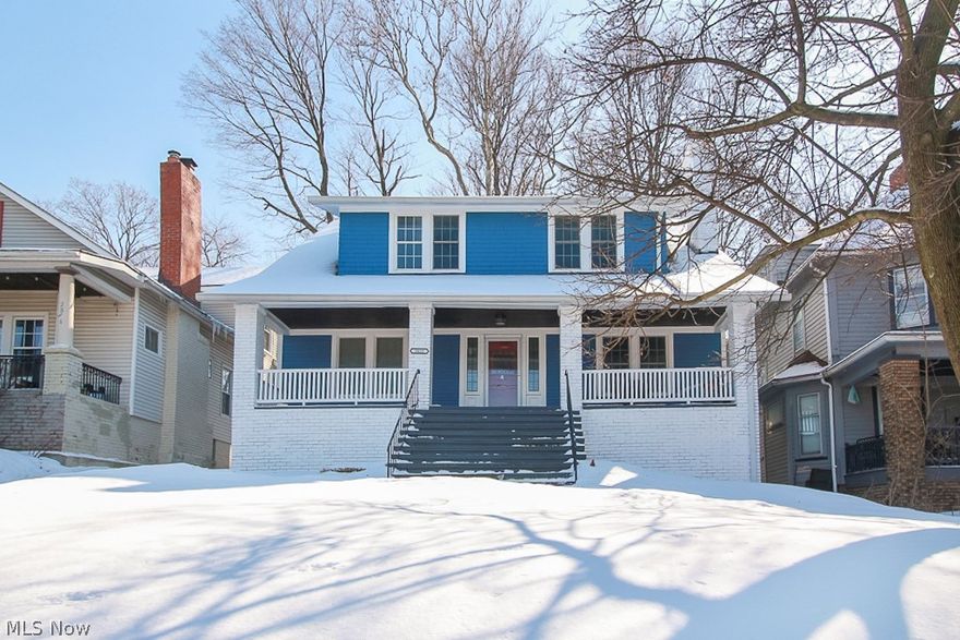 Welcome home to this modern colonial in the heart of Cleveland Heights! The wide and inviting front steps lead you to the full length covered porch. Upon entering the foyer, you will be greeted by the living room that offers hardwood floors and an elegant Gas Fireplace, along with a bonus room to the left currently used as an office. There is a large formal dining room with plenty of natural light. The kitchen features Shaker cabinets, granite counters, red brick backsplash, stainless appliances, island with sink, dishwasher and garbage disposal. The gorgeous Slate Tile will be admired for years to come. There is an enclosed screen porch overlooking wooded backyard where a path takes you to a firepit area to enjoy your summer nights! A half bath completes the first floor. The newly carpeted stairs lead you to 4 generously sized bedrooms which includes the master bedroom. That features his and her closets and private master bath with floor to ceiling tiled shower w/ frameless glass door