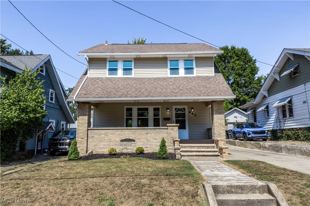 Welcome to 647 Harrison Ave., a beautifully updated home in Akron's desirable 6th Street Hill neighborhood offering just under 1,700 sq.ft. of living space with 3 bedrooms and 1.5 baths. Completely renovated, top to bottom, including a brand new HVAC system, updated electric and plumbing, new vinyl replacement windows, new entry doors, and brand new landscaping. Inside you’ll find fresh paint, new flooring throughout, a fully remodeled kitchen with plenty of counter space, and brand new bathrooms including a full bath with classic wainscoting detail. All appliances are included—refrigerator, stove, dishwasher, washer, and dryer—making this a truly move-in ready home. The layout features a spacious living and dining area, a light-filled bonus room with wall-to-wall windows, and a large covered front porch perfect for relaxing. The basement is clean and dry with a dedicated laundry room and separate storage area. A 2.5-car garage provides plenty of space for vehicles and storage. This home blends character and modern updates, offering charm with convenience. The 6th Street Hill neighborhood is one of Akron’s hidden gems, full of unique homes, manicured lawns, and friendly neighbors. Perched at the summit of Summit County, this location gives you a sense of peace and pride, with glimpses of Akron’s best views stretching toward Summit Lake and beyond the treetops—you’ll always know you’re home. Must see to believe, schedule your showing​​‌​​​​‌​‌​​​‌‌​​​‌‌‌​​‌​​‌‌​​​​ today!