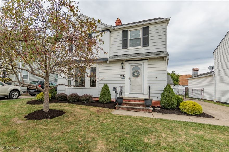 Welcome to this Charming well-maintained 3-bedroom Colonial nestled in the sought-after Parma Circle neighborhood, offering both convenience and charm. You'll love the excellent curb appeal that invites you into this spacious home. Step inside to an expansive living room featuring gleaming hardwood floors, perfect for relaxing or entertaining. The updated kitchen boasts tile floors, a cozy eat-in space, and plenty of room for culinary adventures. A first-floor half bath adds convenience, while the formal dining room, complete with built-in storage and hardwood floors, offers direct access to a large 16x20 deck, ideal for outdoor gatherings. The fully fenced backyard is the perfect play area for pets or kids and includes a spacious two-car garage. Upstairs, you'll find a generously sized master bedroom with dual closets, along with two additional large bedrooms. An updated full bathroom completes the second level. The partially finished lower level features a decorative fireplace, creating a cozy space for a rec room or additional living area. The laundry room is expansive, offering plenty of space for both laundry and a workshop. This home is a must-see, combining modern updates with classic charm, all in a prime location near shops, dining, and entertainment. Don't miss out on this opportunity! Call today for your private tour!