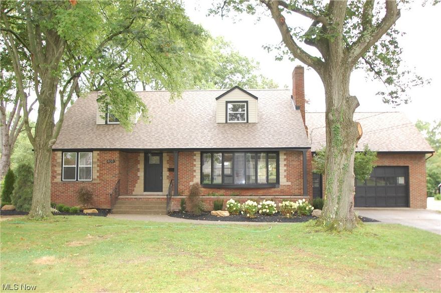Totally renovated all brick cape cod boasting 2445 Sq.Ft. This home features brand new eat in kitchen w/ all smoke stainless appliances, quartz tops, stone backsplash and tile flooring w/ dinette area having a hardwood floor. There is a door off dinette to a new 24x19 concrete patio overlooking the .56 acre lot. The great room has a wood burning fireplace w/ refinished hardwood floor. There are 2 additional bedrooms on the first floor and a totally renovated full ceramic bath. The second floor features 2 large bedrooms w/ refinished wood floors and a huge walk in closet. There is a full ceramic bath w/ ceramic shower including rain shower and there is a second floor laundry. The basement is full with a rec room and stone wood burning fireplace and another room that could make a good game room area all with LTV flooring and includes a 1/2 bath with LTV flooring. Tons of upgrades include new roof shingles, siding, windows, HVAC and HWT, elec service all new paint and light fixtures and new landscaping. There is a second floor laundry and a huge walk in closet off the second floor bedroom 24x17 with LTV flooring. This home also has a 2 car front garage and a 1.5 rear garage.