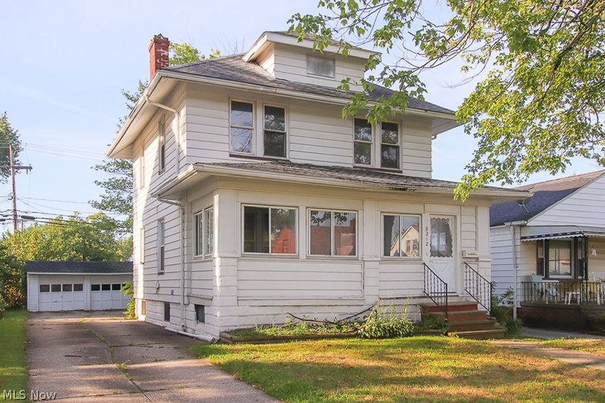 This spacious colonial is a great opportunity for an investment property with plenty of potential. It offers updates throughout, including an updated bathroom, newer plumbing and replacement vinyl windows and with just a few extra touches will be turn-key ready! The main floor features a large living room, dining room and kitchen, while the 3 bedrooms and the updated full bath are on the upper floor. The property also has central air, an enclosed front porch, aluminum siding, a detached 2.5 car garage and glass block windows in the basement. The home has the potential to rent for $900 a month. Grab this chance while it lasts and add this property to your portfolio today!