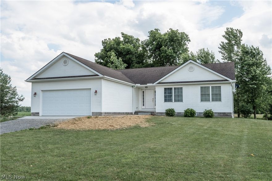 Welcome to this open concept ranch on acreage with endless views. Offering 2 bedroom, an Office, 2 Full Bathrooms, & Full Basement. Radiant floor heating throughout the first & lower levels. Open Concept Great Room with Back Deck. Well light, energy efficient, crown molding, & appliances. Spacious owner’s suite with oversized bathroom & closet. Large yard with perfect sunrise & sunset views. Located on a quiet country back road. Schedule your showing today.