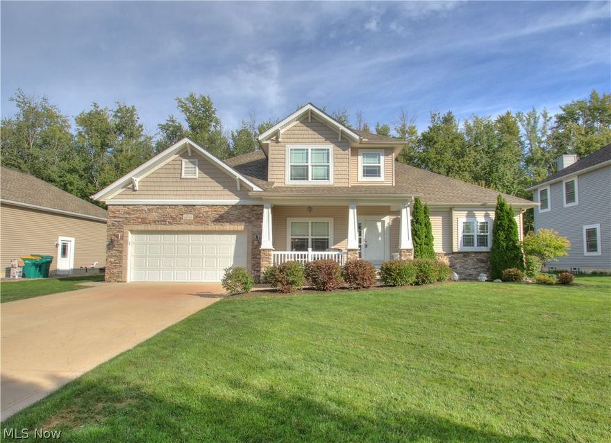 Gorgeous 2009 custom built by Barrington Homes! Spacious open eat in kitchen with granite countertops, ceramic tile backsplash, stainless steel appliances, center island, oak hardwood floors and built in wine rack and pantry. Kitchen opens to living room with gas fireplace. Dinette walks out to private oasis featuring stamped concrete patio with built in fire pit, above ground pool with wrap around deck and huge fenced in yard. 1st floor master suite with large walk in closet and nice master bath with his/her vanity and jacuzzi tub. 2 huge bedrooms up with additional bath. 1st floor laundry. Basement features large recreation room, billiard room plus 1/2 bath. This home is loaded with higher end custom finishes and a must see!