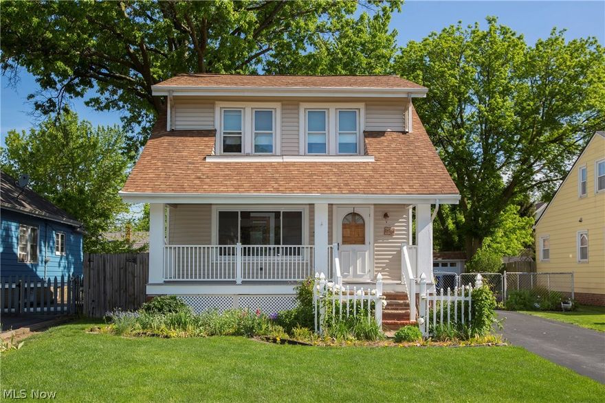 Welcoming West Park colonial with old world charm!  Beautiful hardwood floors and natural oak woodwork throughout. Spacious living room with decorative fireplace. Classic dining room with glass china cabinets.  Beautiful French doors that lead into the family room with full wall windows, ceiling fan and ventless gas fireplace. Kitchen that opens to the dining room with lots of cabinet space and appliances that stay! Carpeted master bedroom with ceiling fan and two additional bedrooms with beautiful hardwood floors. Attractive newer full bathroom with vanity and decorative bi-fold door. Partially finished spacious basement and laundry room with washer/dryer that stay! Two car detached garage and shed in the beautifully manicured fenced in back yard. Just steps away from the Metro Parks. Close to everything.