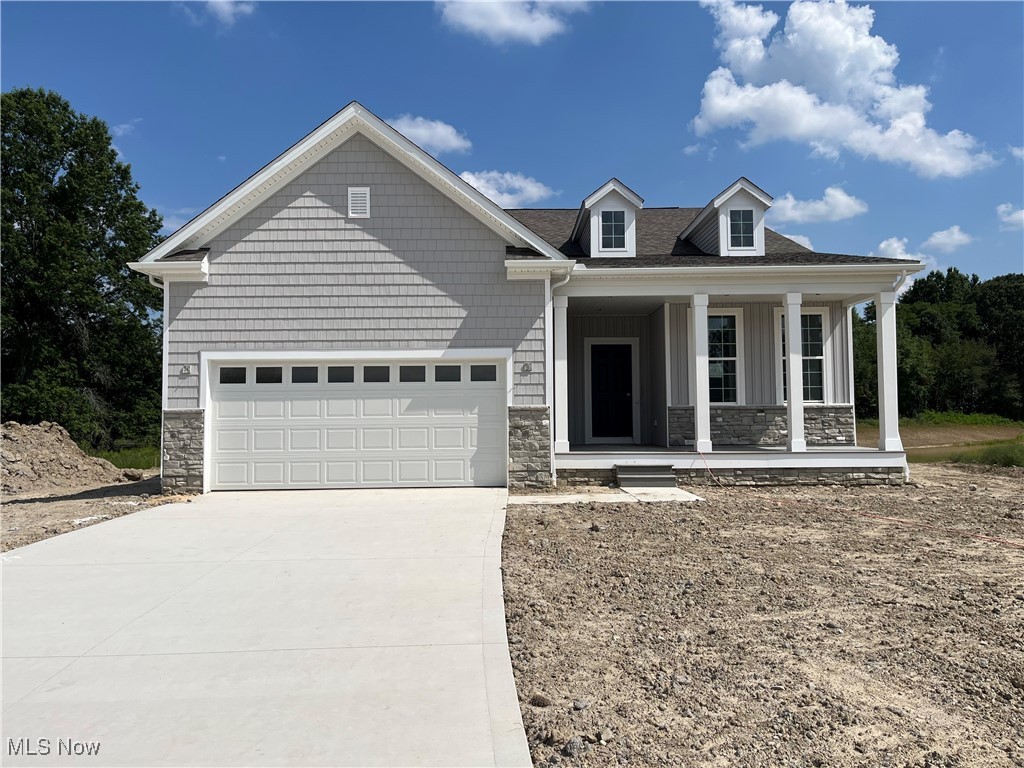 Beautiful ranch on a cul-de-sac site available for a July/August move-in in Pulte’s newest limited-maintenance community in Montville Township in Medina. This home has everything you are looking for. There is a lovely office in the front right off the foyer. The kitchen is enormous with plenty of cabinets and a huge island. There are stainless steel built-in appliances plus granite and LVP floors. The café is large enough for a dining room table and can seat many guests. The gathering room with corner fireplace is great for relaxing, and the sunroom is airy and spacious for reading or having coffee/tea in the morning while enjoying a view of trees or the nearby pond. The owner’s suite has a tray ceiling plus a bathroom with a vanity and a tiled shower with frameless doors. Bedroom 2 has it’s own privacy off of a hallway near Bath 2. The garage has a storage space, and the basement is 9’ and under the entire home. Time to make the move to easy living in a park-like setting with 34 acres of green space as well as a 1.25 mile foot trail around the wetlands area.