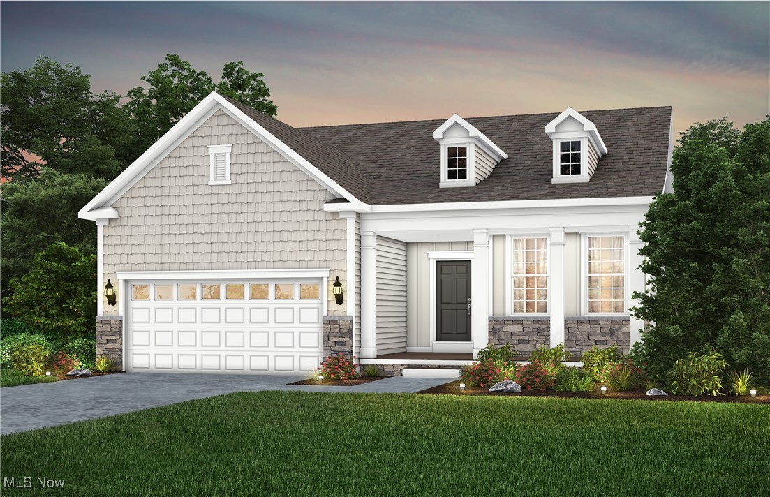Beautiful ranch on a cul-de-sac site available for a July/August move-in in Pulte’s newest limited-maintenance community in Montville Township in Medina. This home has everything you are looking for. There is a lovely office in the front right off the foyer. The kitchen is enormous with plenty of cabinets and a huge island. There are stainless steel built-in appliances plus granite and LVP floors. The café is large enough for a dining room table and can seat many guests. The gathering room with corner fireplace is great for relaxing, and the sunroom is airy and spacious for reading or having coffee/tea in the morning while enjoying a view of trees or the nearby pond. The owner’s suite has a tray ceiling plus a bathroom with a vanity and a tiled shower with frameless doors. Bedroom 2 has it’s own privacy off of a hallway near Bath 2. The garage has a storage space, and the basement is 9’ and under the entire home. Time to make the move to easy living in a park-like setting with 34 acres of green space as well as a 1.25 mile foot trail around the wetlands area.
