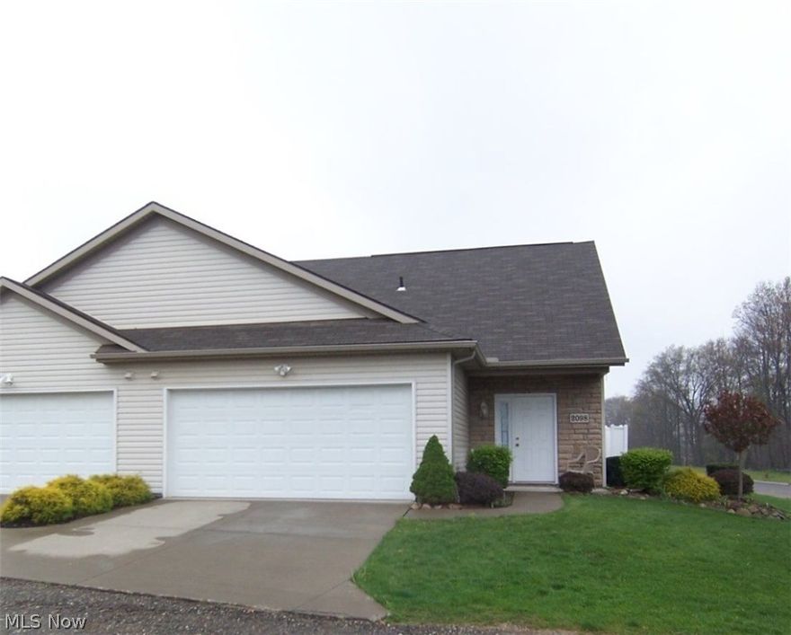 Welcome to 2098 Waterford Pointe! This is a beautiful two bedroom, two full bath ranch condo built in 2008. The huge vaulted great room has a formal dining area, and there is a ceiling fan and sliders to the patio with a privacy fence. The kitchen is fully applianced and has a breakfast bar. The master bedroom will accommodate king-sized furniture and has a walk-in closet and a full bath. There is an additional bedroom and the main bath is just across the hall. The first floor laundry is just off the garage and includes the washer and dryer. The exterior lot is beautifully landscaped with beautiful plants and perennials! The owner is offering a one-year home warranty for the buyer's comfort! You won't want to miss this​​‌​​​​‌​‌​​​‌‌​​​‌‌‌​​‌​​‌‌​​​​ one!