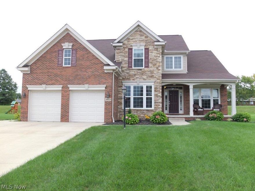 Welcome to this spacious 4 bedroom, 3.5 bath colonial! The kitchen is open to the great room and dinette and has granite countertops, breakfast bar, tile backsplash, pantry and plenty of storage space. Beautiful hardwood floors throughout the large foyer, kitchen and eating area. The two story great room has lots of natural light and a cozy gas fireplace. Formal dining room with crown molding. Enjoy the deluxe first floor master suite with walk-in closet, garden tub, his & her sinks plus a makeup vanity! Three additional bedrooms, full bath with double sinks, bonus room/family room and loft on the second floor. 1st floor office and 1st floor laundry room. Finished lower level with separate entrance from garage offers rec room, kitchenette, exercise room/hobby room/bedroom and full bath. Nice patio with built in fire pit. Inviting front porch and nicely landscaped lot with storage shed. If you are looking for a quality built home with plenty of space you must come see this home.