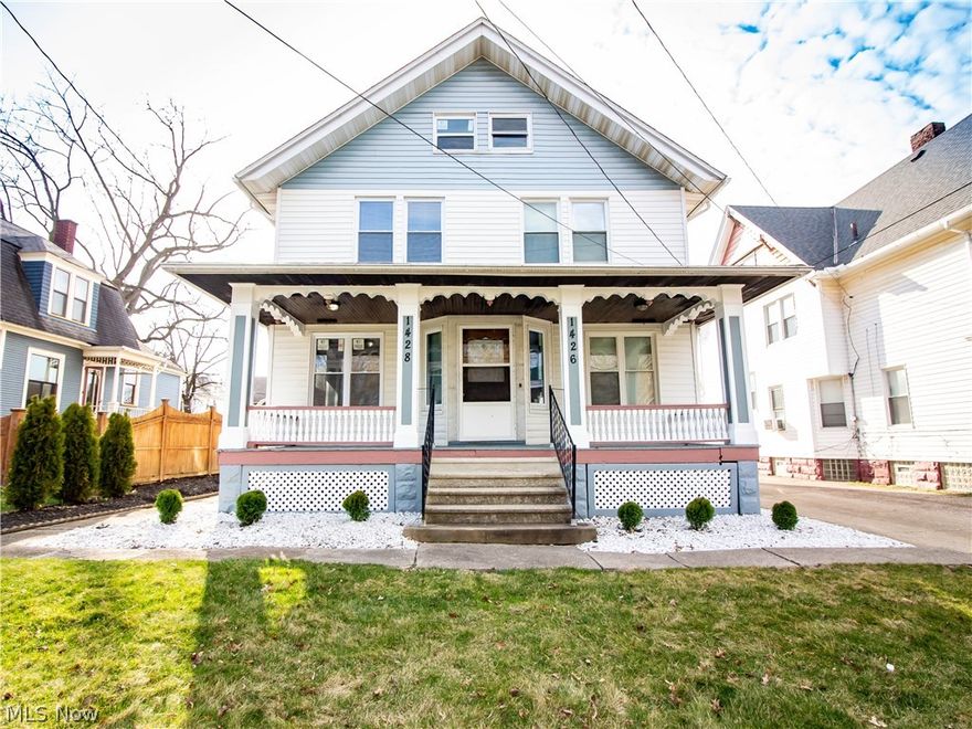 Extensively remodeled side by side duplex in a central location - close to downtown Cleveland as well as Edgewater park, shopping and entertainment. Tenant currently occupies one of the units for $1,350 per month. Great opportunity for an investor to rent the other side for $1,500+/- per month or owner-occupant to live on the other side. Updates include newer roof on house and garage, two new furnaces (March 2022), new A/C (2022), new electrical panels (2022), restored hardwood flooring, and newer windows throughout the house. Each unit has a private walk out basement that has been partially finished with separate laundry hookups. The property offers THREE spacious bedrooms with modern kitchens in each unit. Both kitchens feature white shaker cabinets with granite countertops and newer stainless appliances. Both bathrooms have been updated with newer tile and vanities. Two-car garage. Beautiful yard with groomed landscaping. Schedule a showing today!