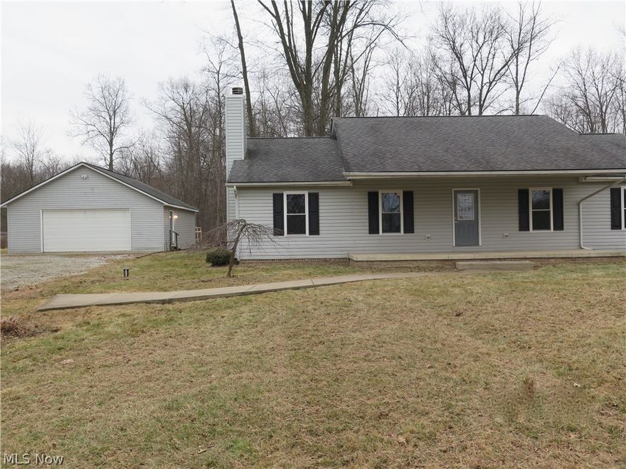 Ranch home on 2 acres with 3 bedrooms, 2 baths and a partially finished bath in the full lower level. Hardwood floors throughout. Spacious kitchen with l breakfast bar overlooking the eating area. Great room offers cathedral ceiling and wood burning fireplace, 2 bay windows. Enjoy your morning coffee on the large front porch. This is a Fannie Mae HomePath property.